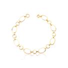 Pulseira Feminina Argolas Ouro 10K 18CM Fecho Bóia AD027