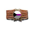 Pulseira Feminina Bandeira do Orgulho Demisexual Ajustável