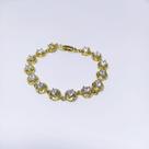 Pulseira feminina banhada a ouro 18 k com zircônias