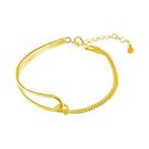 Pulseira Feminina Banhada a Prata S925 Com Corrente Macia E Design Enrolado Joia De Moda Para