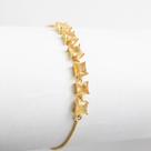 Pulseira feminina bege transparente banhada a ouro 18k