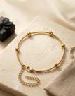 Pulseira Feminina Bolinhas Aço Inoxidável Banhada Ouro 18k ajustável