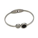 Pulseira Feminina Bracelete Em Aço Inoxidável Com Strass Elegantes