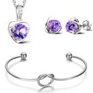 Pulseira Feminina Bracelete Prata Folheado + Colar E Brincos Pulseira Feminina Bracelete Prata Folheado + Colar E Brincos
