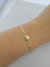 Pulseira Feminina com Pingente de Coração em Ouro 18K 750 19cm Delicada Pulseira Feminina com Pingente de Coração em Ouro 18K 750 19cm Delicada