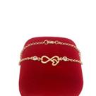 Pulseira Feminina Coração E Infinito Folheada A Ouro