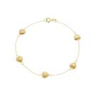 Pulseira Feminina Coração Ouro 18k Maciça 18cm