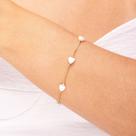 Pulseira Feminina Corações Perolados Banhada a Ouro 18K Pulseira Feminina Corações Perolados Banhada a Ouro 18K