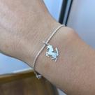 Pulseira Feminina Cordão Baiano e Pingente Cavalo Prata 925