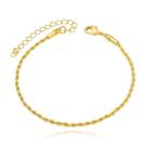 Pulseira Feminina Cordão Baiano Trançada Folheada a Ouro 18k