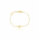 Pulseira Feminina Corrente Veneziana com Pérola Banhada a Ouro 18K