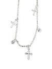 Pulseira feminina crucifixo e pedras inox cruz 18CM PCPZ111 Pulseira feminina crucifixo e pedras inox cruz 18CM PCPZ111