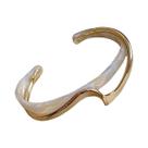 Pulseira Feminina De Aço Inoxidável Com Revestimento De Ouro E Zircônia Estilo Clássico Simples Para