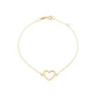 Pulseira Feminina De Ouro 18k Cadeado Coração 18cm