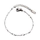 Pulseira Feminina De Pérola Branca 316L De Aço Inoxidável Com Contas Simples Corrente Joia Presente