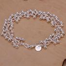Pulseira Feminina De Prata Com Pingente De Uva, Joia De Corrente De Contas Elegante E Charmosa Para