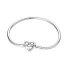 Pulseira Feminina De Prata Esterlina 925 17-20CM Com Pingentes De Coração, Flores E Borboletas