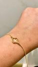 Pulseira Feminina Dourada com Pingente Trevo Cristal Rosé