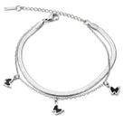 Pulseira Feminina Dupla Borboleta Faye Em Aço Presente Luxo Pulseira Feminina Dupla Borboleta Faye Em Aço Presente Luxo