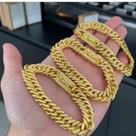 Pulseira feminina e masculina banhada ouro 18k