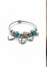 Pulseira Feminina Elegante Com Berloques Prateado 19 Cm cod 149