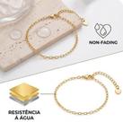Pulseira Feminina Elos Coração Banhada Ouro 18k Aço Titânio