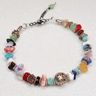 Pulseira Feminina em Cascalho Pedras Naturais Energia Hippie