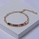 Pulseira Feminina Folheada a Ouro com Riviera Colorida