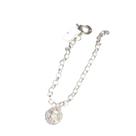 Pulseira feminina folheada à prata com pingente de bolinha 20 cm Pulseira feminina folheada à prata com pingente de bolinha 20 cm
