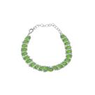 Pulseira Feminina Folheada Prata Grade Com Berloques Verde Pulseira Feminina Folheada Prata Grade Com Berloques Verde