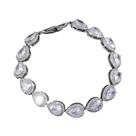 Pulseira Feminina Geométrica Com Gota De Água CZ ZAKOL, Joias Clássicas De Zircônia Para Festa E