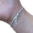 Pulseira Feminina Lacraia com Coração Dorama Kpop Prata 925