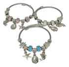 Pulseira Feminina Life Berloques Charme Aço Inoxidável Prata