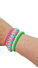 Pulseira feminina miçanga colorida carnaval