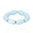 Pulseira feminina miçangas azul candy collor