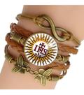 Pulseira Feminina Monograma IHS Iesus Hominum Salvator Latim