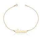 Pulseira Feminina Nome Escrita Ouro Puro 10k