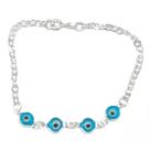 Pulseira Feminina Olho Grego Prata Lei 925