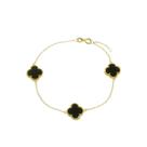 Pulseira Feminina Ouro 18k/750 Trevo De Zircônia