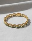 Pulseira Feminina Ouro 18k Folha Trançada Maciça 18 Cm Joie