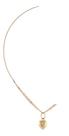 Pulseira Feminina Ouro Pingente Coração 18 Cm 18k 750