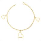 Pulseira Feminina Ouro18k Elo Português Berloques