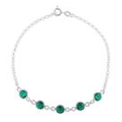 Pulseira Feminina Pedra Verde Zircônia Prata 925
