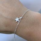 Pulseira Feminina Pingente Estrela Prata 925 Legítima Maciça