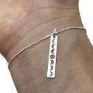 Pulseira Feminina Plaquinha Fases da Lua Prata 925 Legítima