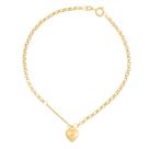 Pulseira Feminina Portuguesa Coração De Ouro 18k