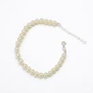 Pulseira Feminina Prata 925 Legítima com Pérolas Amareladas e Extensor 18cm Joia Clássica