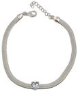 Pulseira Feminina Prata 925 Legítima Lacraia com Pingente Coração Zircônia 16,5cm