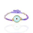 Pulseira feminina regulável olho grego azul c/ lilás