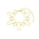 Pulseira Feminina Retângulos Vazados - Banhado em Ouro 18k